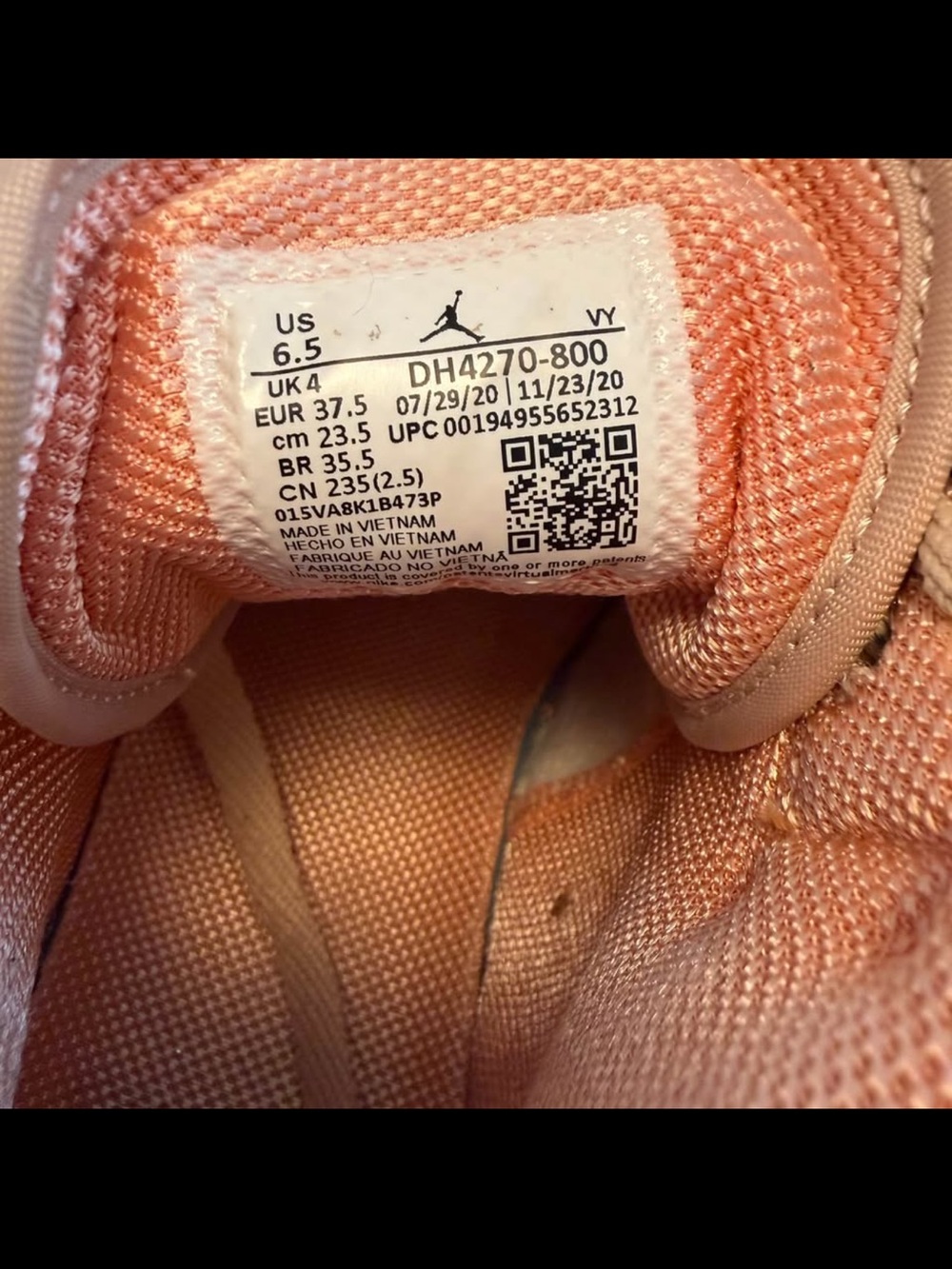 Nike Jordan 1 Mid Apricot Orange - Picture 6 of 7